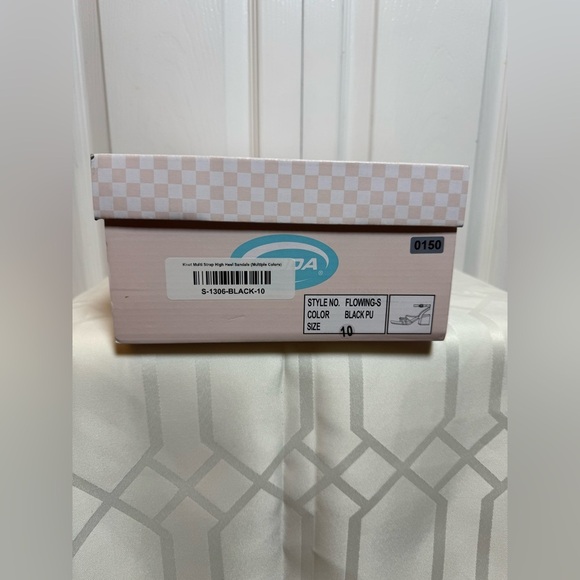 Soda Black Strappy Block Heels - Picture 8 of 9